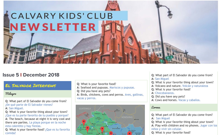 Calvary Kids’ Club Newsletter V